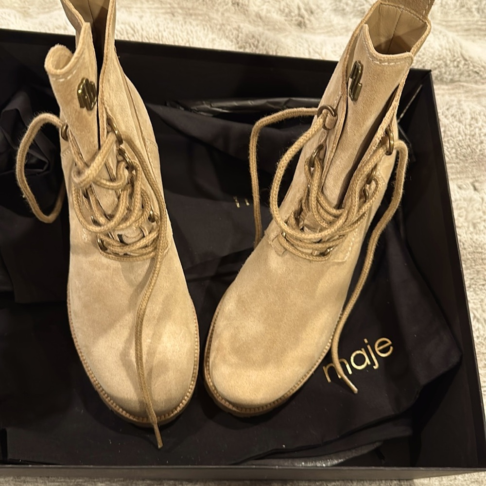 Maje Boots 100% suede leather size 39